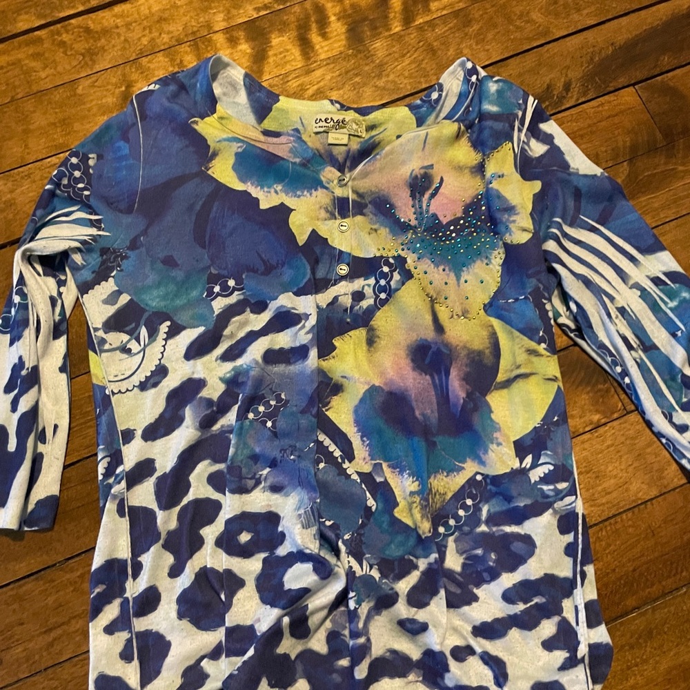 Colorful Floral and Animal Print Top